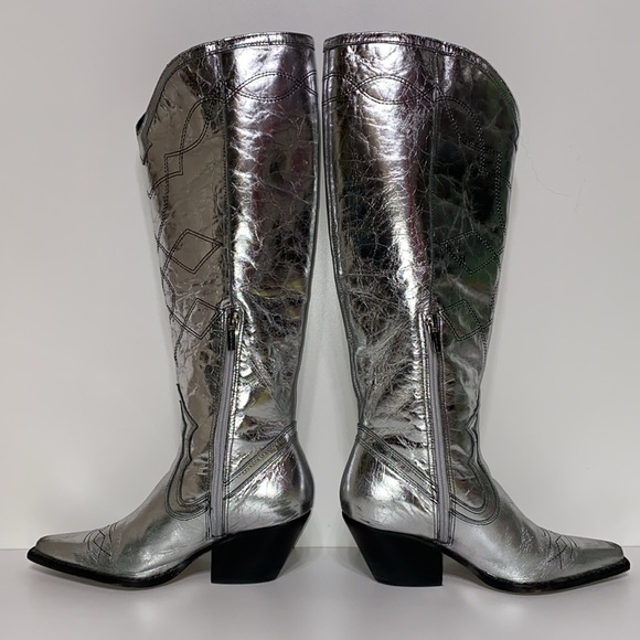 Vince Camuto Nedema Western Knee High Boot in Metallic Silver - Picture 5 of 17